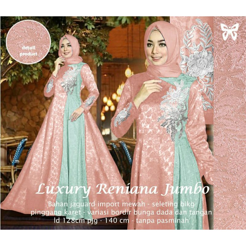 ALMIRAH 5 - BISA COD✔️ MAXI LUXURY RENIANA JUMBO BAHAN JAGUARD IMPORT MEWAH SIZE FIT 3XL TANPA PASMINA