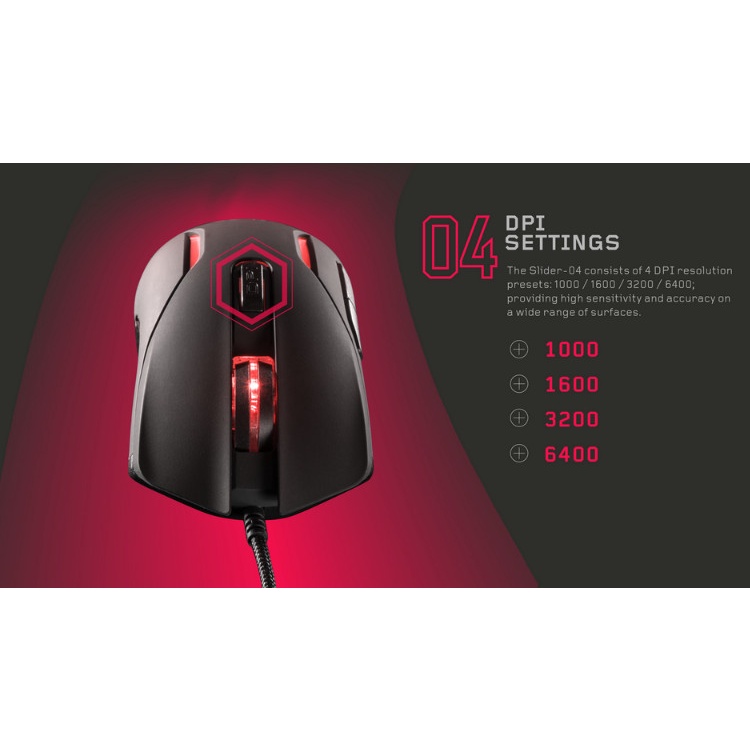 GALAX SLIDER-04 Ergonomic Gaming Mouse - RGB Light - 6400DPI