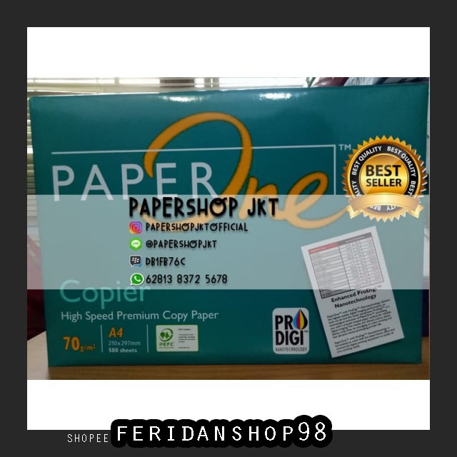 

BT549 TERMURAH KERTAS PAPERONE BEST A4 70 GRAM OFFICE PAPER PRINT BY FERIDANSHOP98