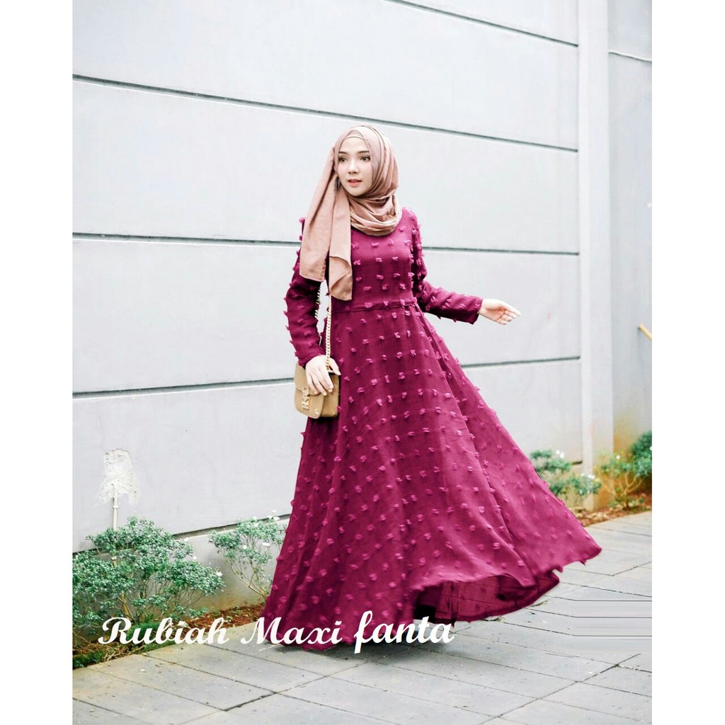 Gamia Dress Katun Slik Muslim SHEVA Gamis Pesta Baju Menyusui Hamil