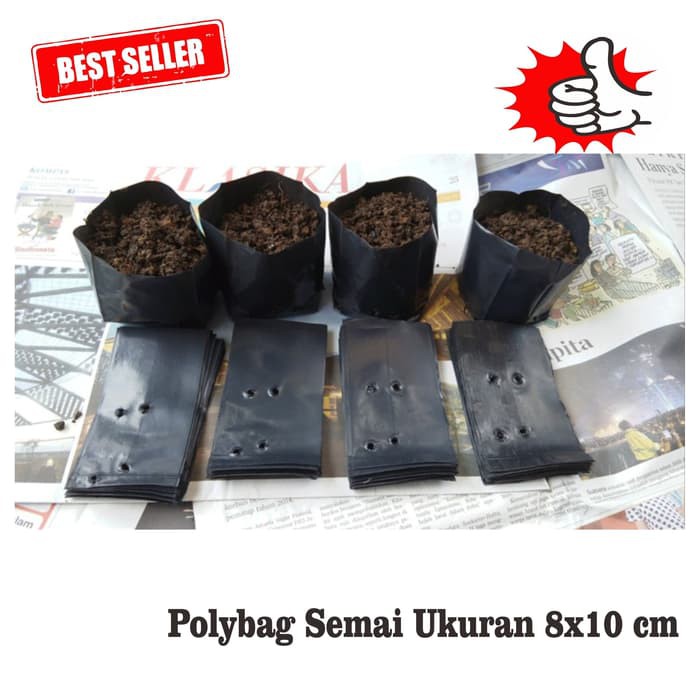 Polybag Semai Polibag Plastik Ukuran 8x10 cm isi 55 Pcs Murah