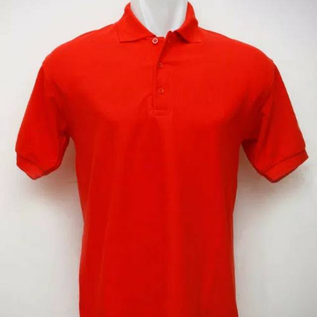 kaos polo t-shirt berkerah polos warna merah / red