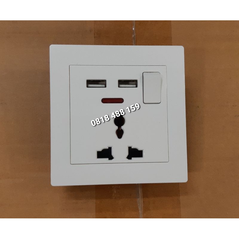 STOP KONTAK INTERNASIONAL UNIVERSAL 2 USB SAKLAR