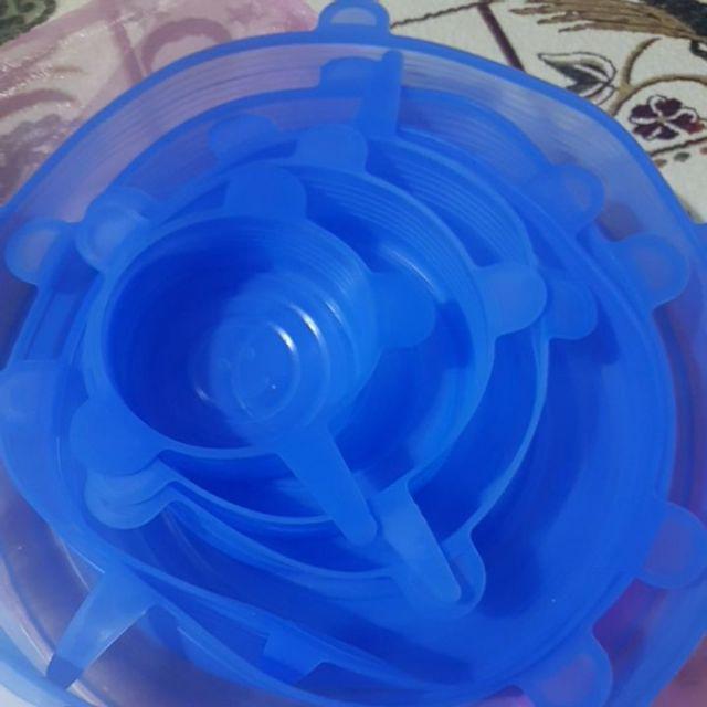 6pcs Penutup Mangkuk / Wadah Makanan Dengan Bahan Silikon Elastis Dapat Digunakan Kembali