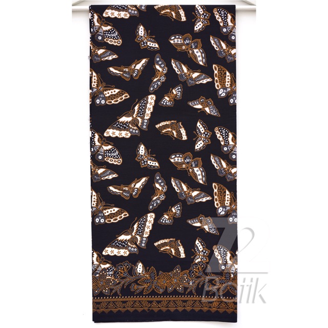 KAIN BATIK PREMIUM Bahan Katun Motif Kupu Kupu Warna Hitam Item Black Coklat Choklat 721271 Cap 72 Jarik Jarit Samping Kebat Panjang Batik Katun Modern Premium Bahan Seragam Batik Pernikahan Kantor Keluarga Murah Kamen Jadi Batik Bali Lembaran