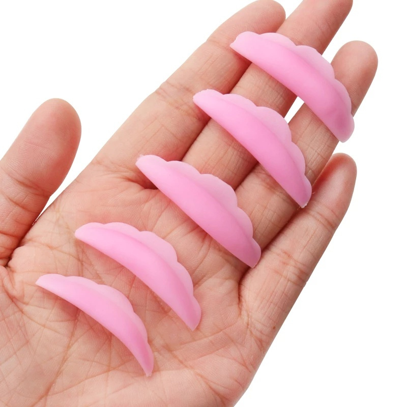 [ 5 Pairs / Set Pink White Eyelash Silicone Pads ][ Women Lashes Makeup Tools ] [ Reusable Eyelash Extension Protect Pad ]