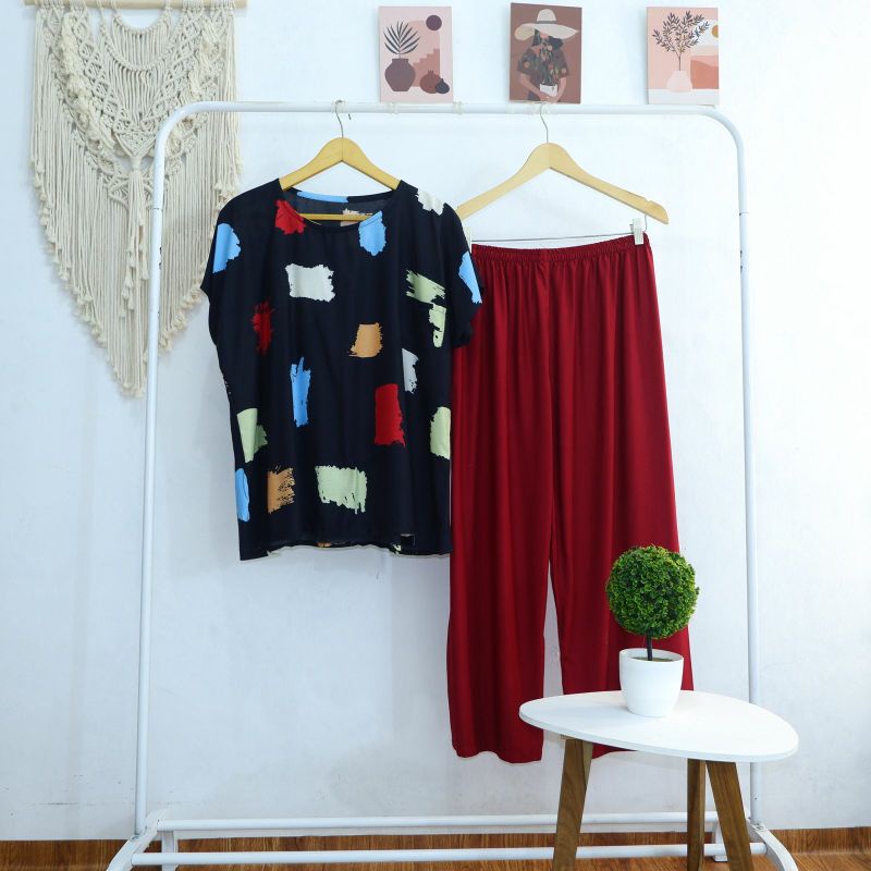 BABYDOLL JUMBO RAYON FIT TO XXXL LD 130 (CELANA PANJANG) SERI 1 LD125 LD130-PJXL 40