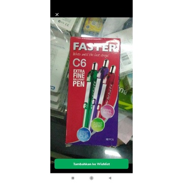 

pulpen faster c6 warna sesuai dengan kemasanya