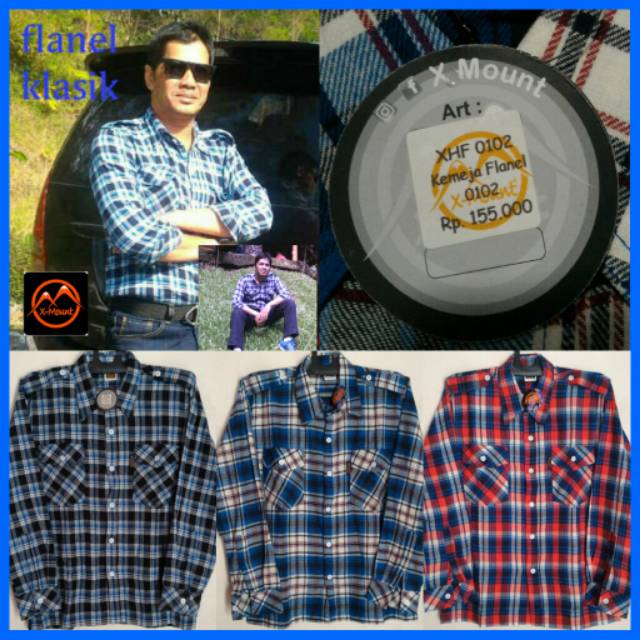 KEMEJA FLANEL KATUN KAMEJA PLANEL BAJU KOTAK KOTAK X-Mount