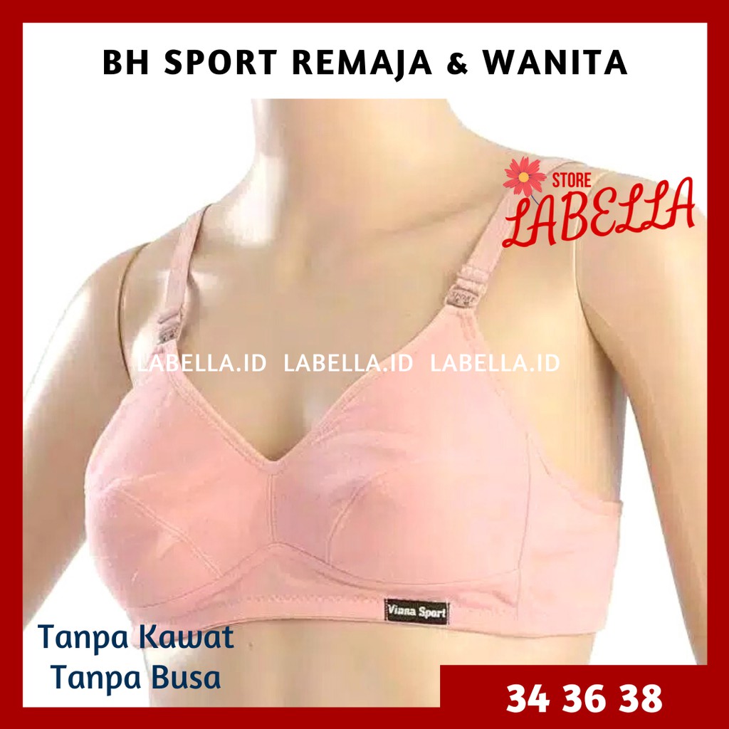 BRA Cewek REMAJA / BH Wanita Model SPORT Tanpa Kawat Katun Murah - LABELLA