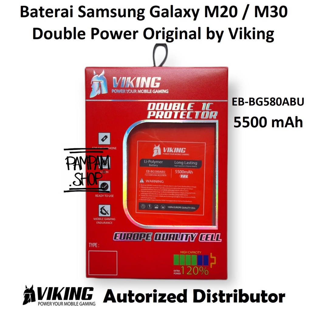 Baterai VIKING Double Power Original Samsung Galaxy M20 M30 M205 M305 Batre Batrai Battery HP Ori