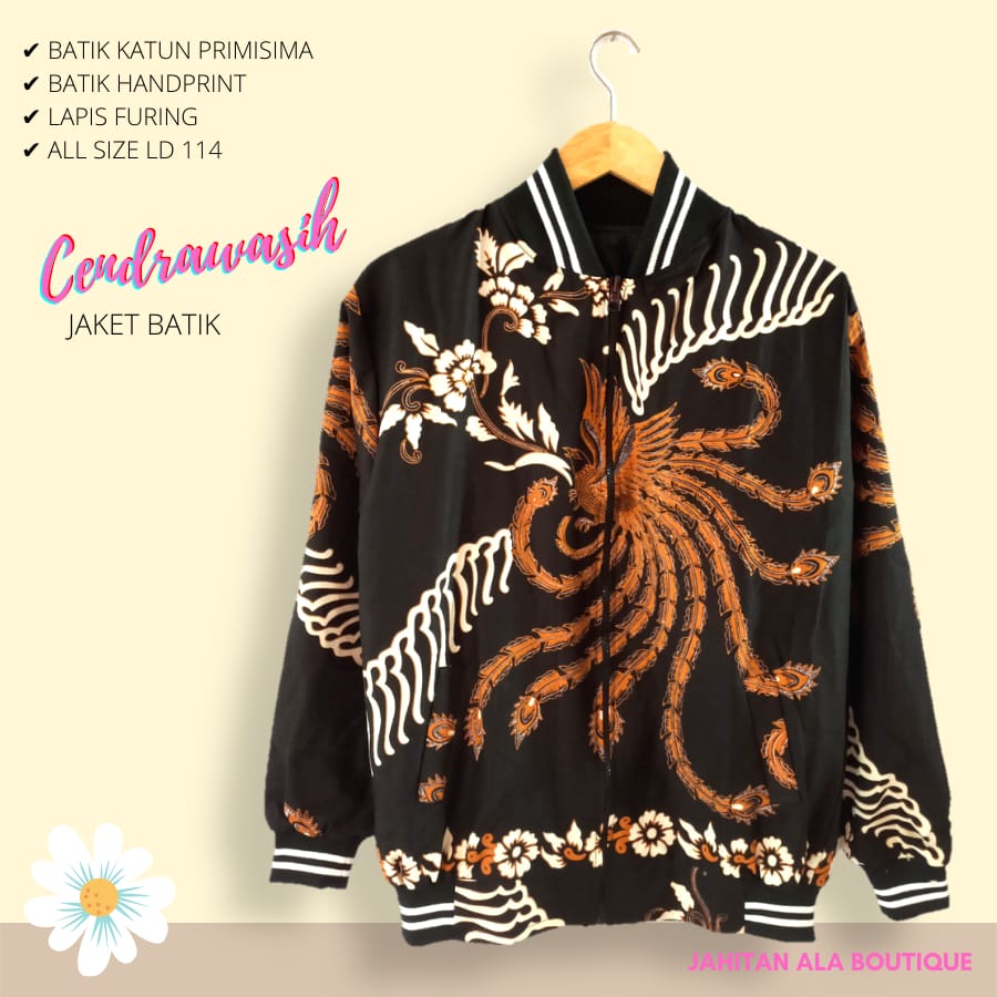 JAKET BOMBER BATIK PRIA WANITA/JAKET KEKINIAN KARAKTER CENDERAWASIH