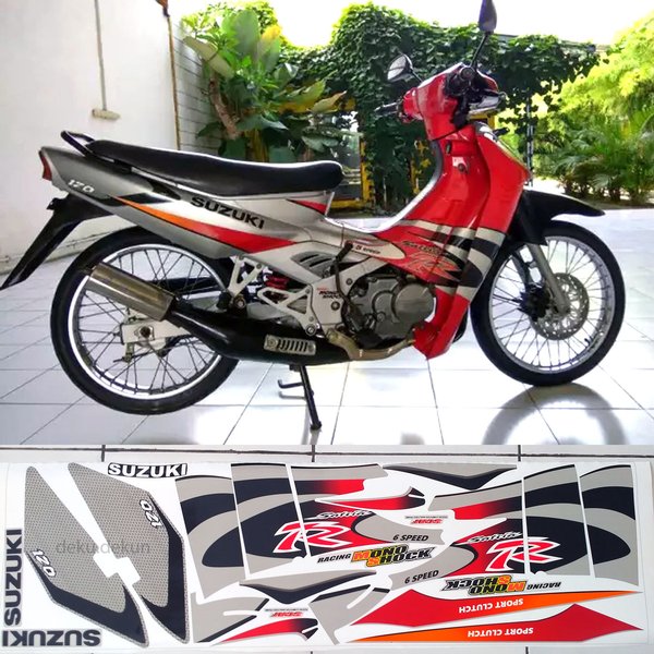 Striping Satria r 120 2002 merah silver