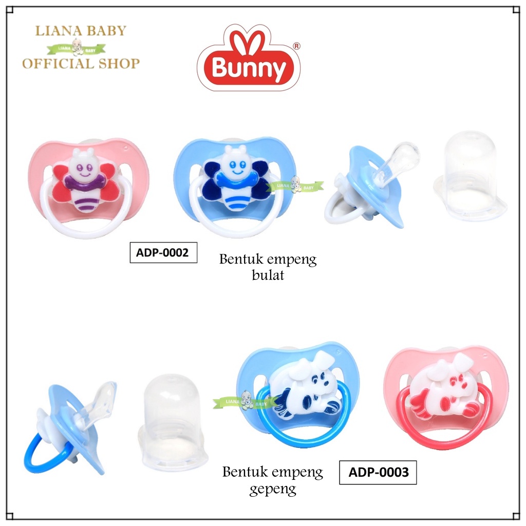 BOSU386 LUSTY BUNNY EMPENG BAYI ISI 1 PK PACIFIER WITH SILICONE NIPPLE COVER