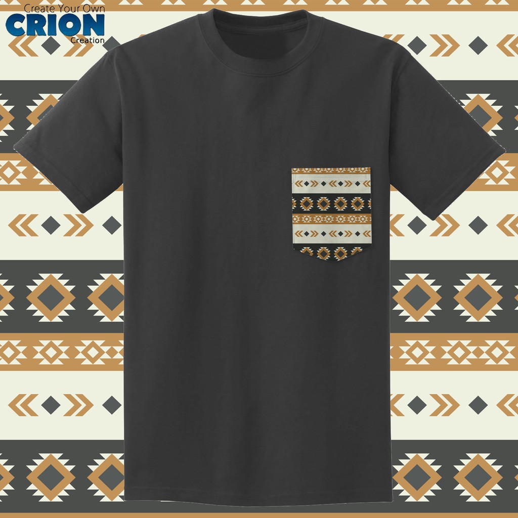 Crion Casual Tees Ethnic Series 4 with Pocket - Kaos dengan Kantong