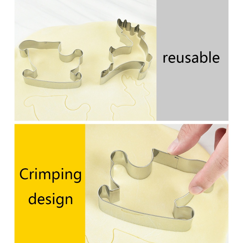 9 Pcs Alat Kue 3D Tema Natal Bahan Stainless Steel Anti Lengket Untuk Anak