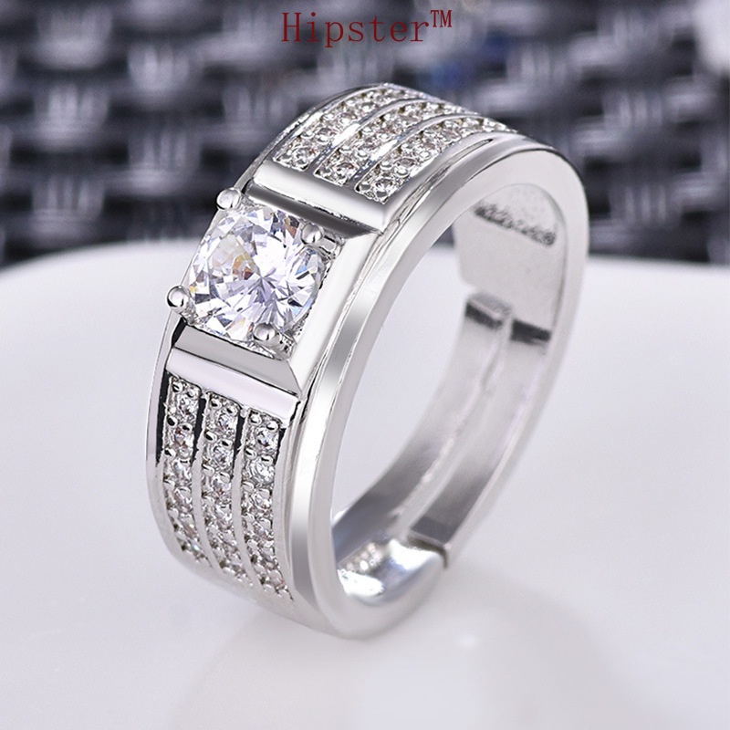 Popular Domineering Geometric Diamond Adjustable Ring