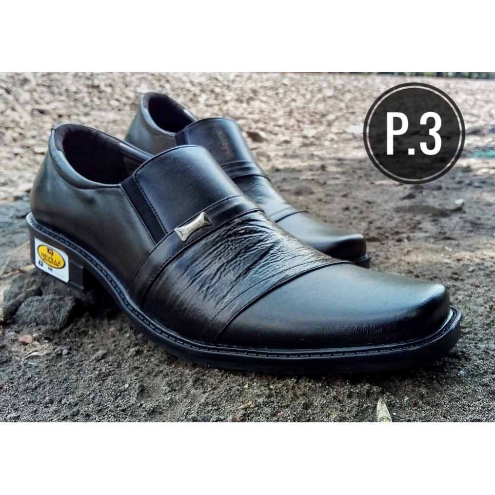 sepatu pantofel pria bahan kulit asli jaminan uang kembali P3