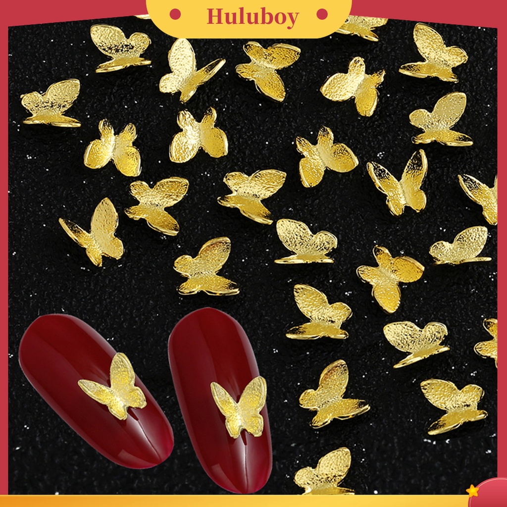 Huluboy Huluboy♡ 100pcs / Pak Kupu-Kupu 3D Untuk Dekorasi Manicure