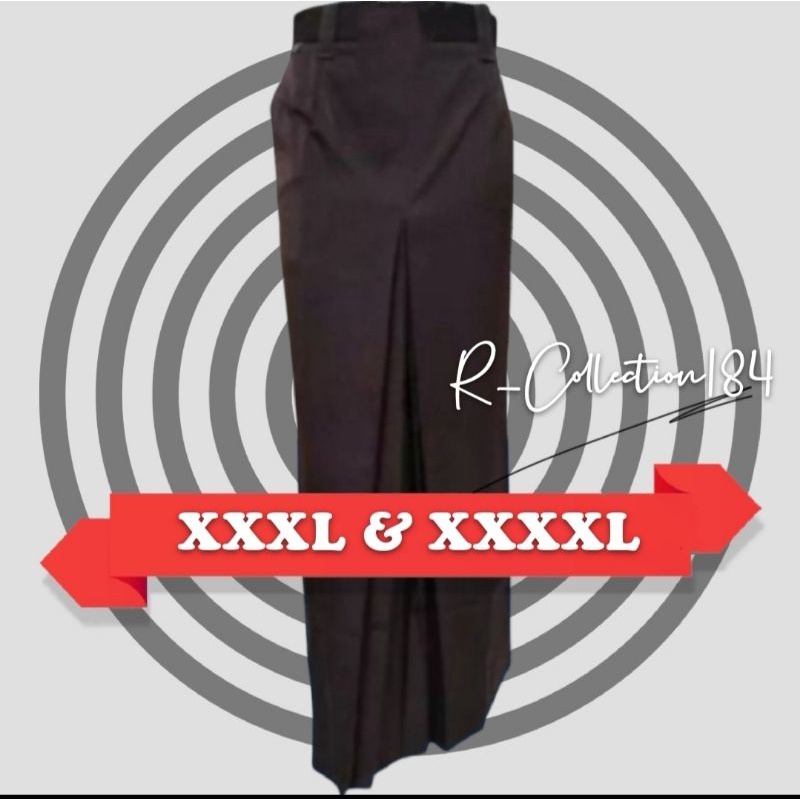 SUPER JUMBO XXXL/L4/3XL, XXXXL/L5/4XL dan XXXXXL/L6/5XL ROK SPAN BELAH TENGAH Rempel Sekolah Kerja Hitam Putih Abu SMA Coklat Pramuka Biru SMP