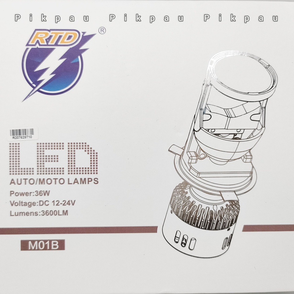 Lampu Utama LED Original RTD Rayton M01B Grade A + Kipas H4 Headlamp High Quality Lampu Depan Motor Mobil