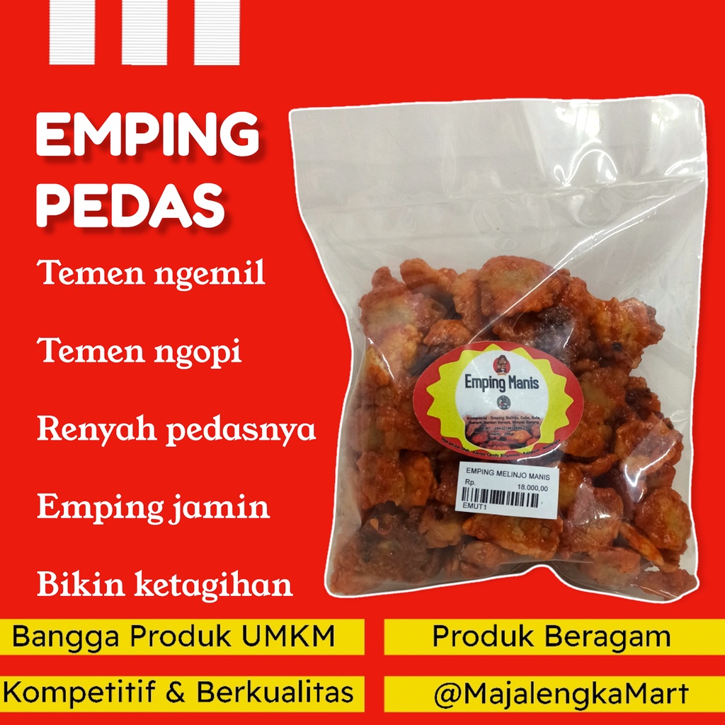 

Keripik Emping Pedas Manis EMUT Emping Asli Melinjo Pedas Keripik Melinjo 100% Majalengka Mart