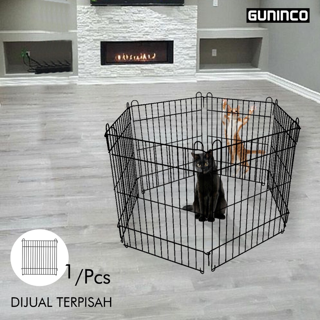GUNINCO KANDANG HEWAN 60X50 Jumbo besi lipat besar pagar tanaman kelinci anjing kucing kecil murah-8