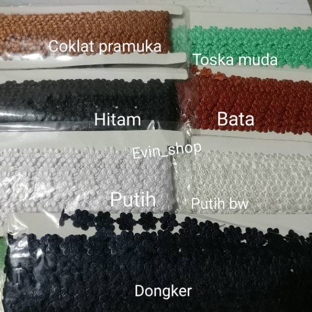 Renda Jasmine/ Melati Saten Kecil /1 cm/ 10 yard= 9 m