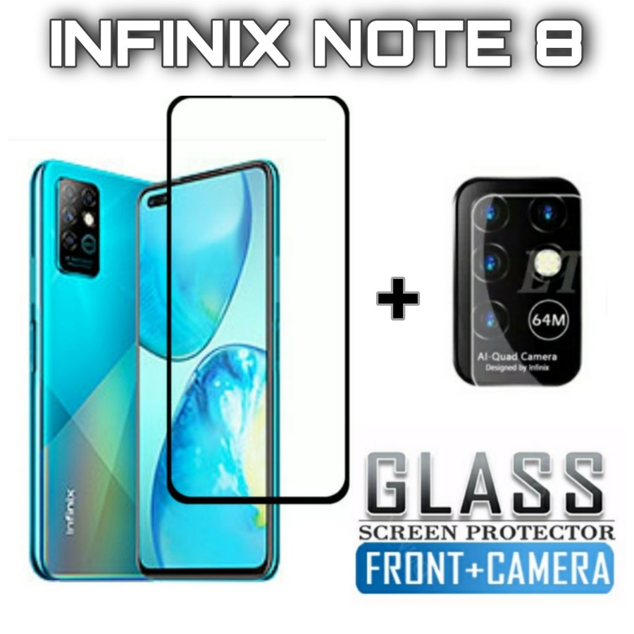Tempered Glass Infinix Note 8 - Pelindung Layar Screen Protector Free Tempered Kamera Handphone