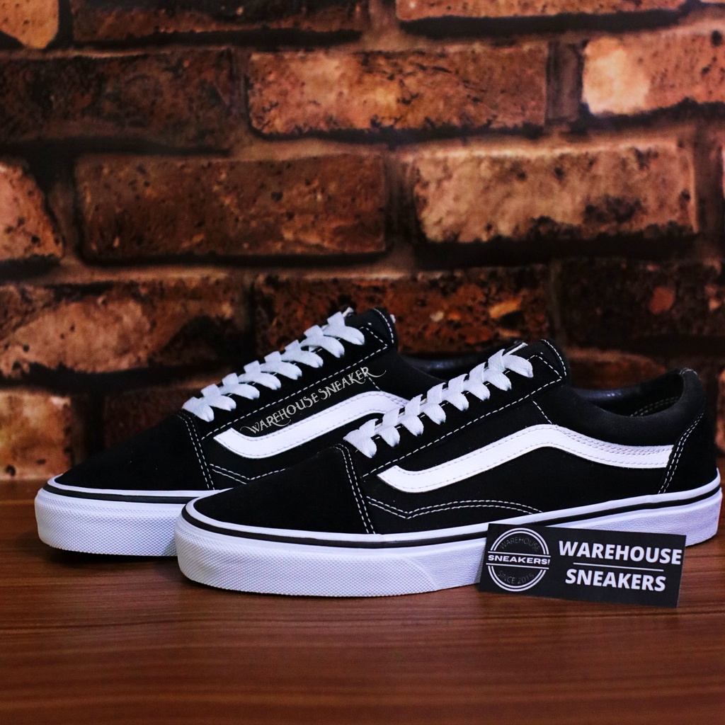 Sepatu Old SKool Classic Black White Sneakers OldSkool Old School Hitam Putih