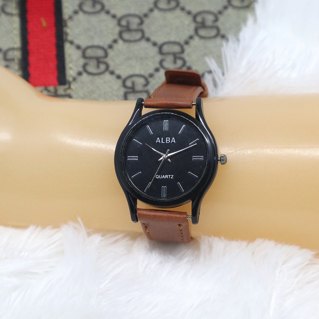 JAM TANGAN CASUAL WANITA SIMPLE KEREN KULIT MURAH GROSIR GL1136