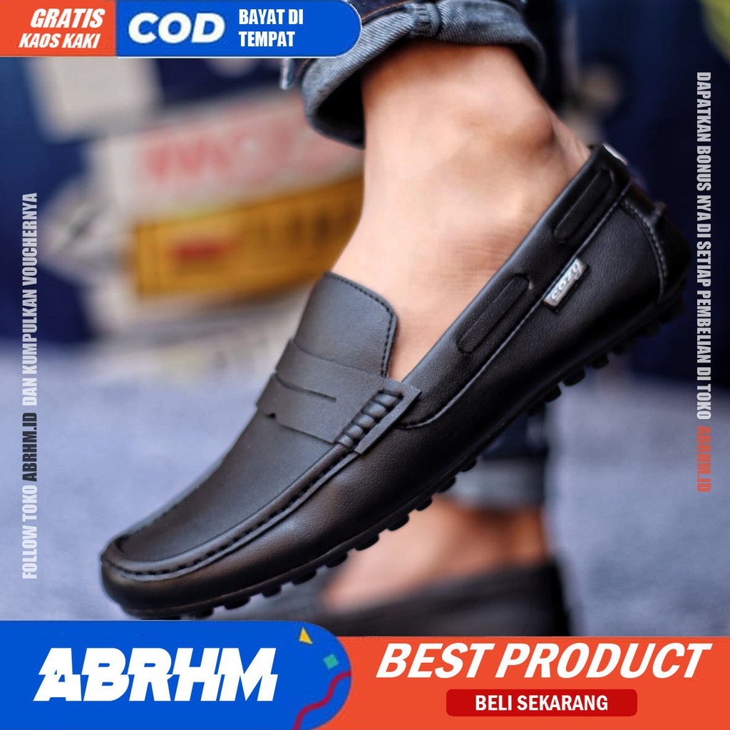 ABRHM X VERONA Sepatu Kasual Pria Sepatu Pria Casual Slop Anti Slip Kulit Pu Cowo/Cowok Sepatu Kerja Kantor Semi Formal Kuliah Kondangan Gaya keren Kekinian Murah Terlaris