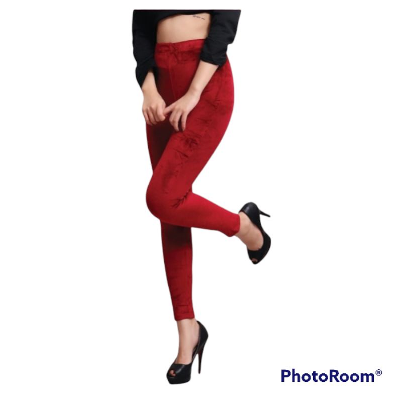 Legging Import Bahan bludru polos