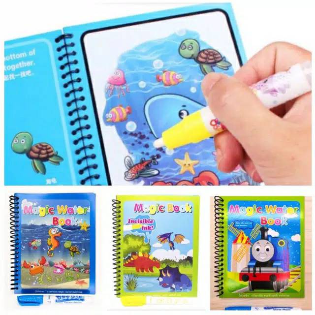 Buku Gambar Magic Water Book Water Drawing Buku Mainan Edukasi Anak