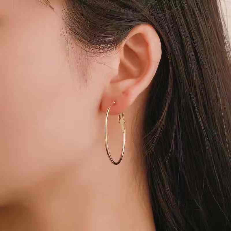 6Pasang/Set Anting Hoop/Bulat Ukuran Kecil Ke Besar Gaya Vinrtage Untuk Pesta (50gr)