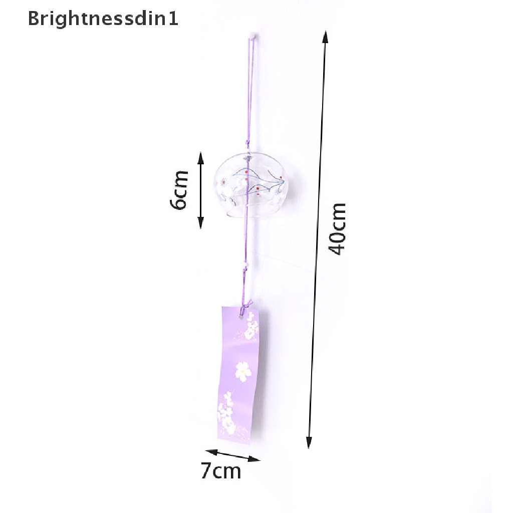 1 In 1 Ornamen Lonceng Angin Gantung Bahan Kaca Gaya Jepang Untuk Dekorasi Taman