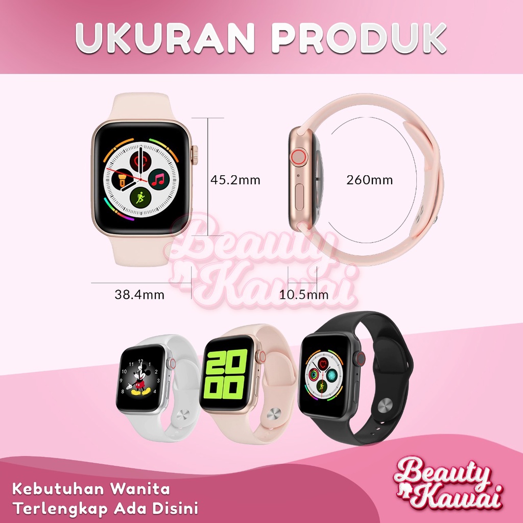 Smartwatch Jam Tangan Digital T500 X8 Fashion Wanita Pria Waterproof