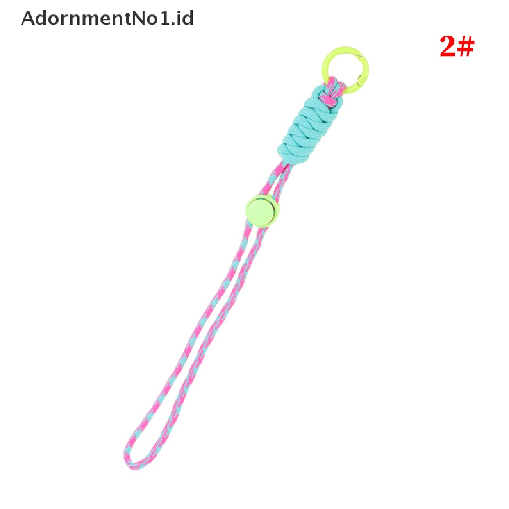 (AdornmentNo1) Tali Lanyard Motif Kepang Fluorescent Untuk Gantungan Kunci / Handphone