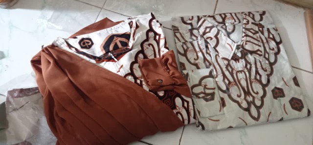 Gamis Batik Kombinasi || Gamis Batik || Couple Gamis Batik Kombinasi || Ootd Couple Ramadhan