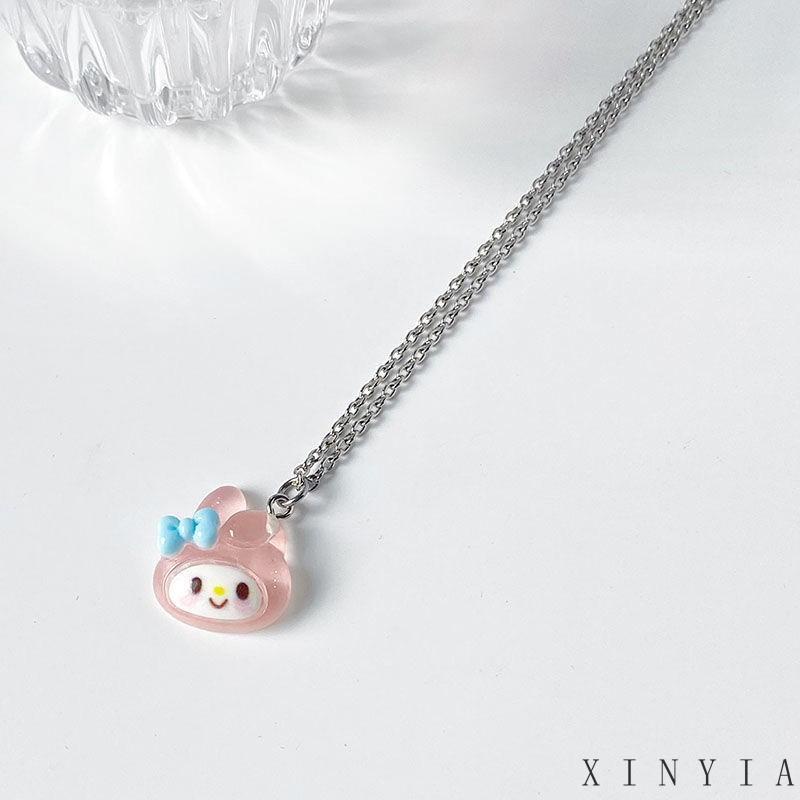 Xia.id Kalung Rantai Dengan Liontin Kartun Cinnamoroll Untuk Pasangan / Pria / Wanita