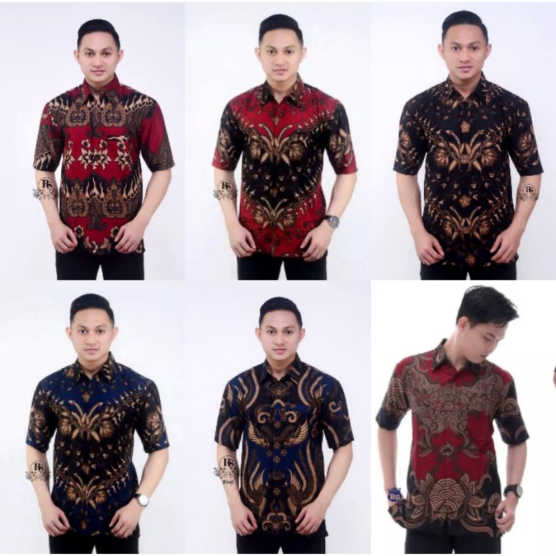 Baju Hem batik pria terbaru lengan pendek 2021