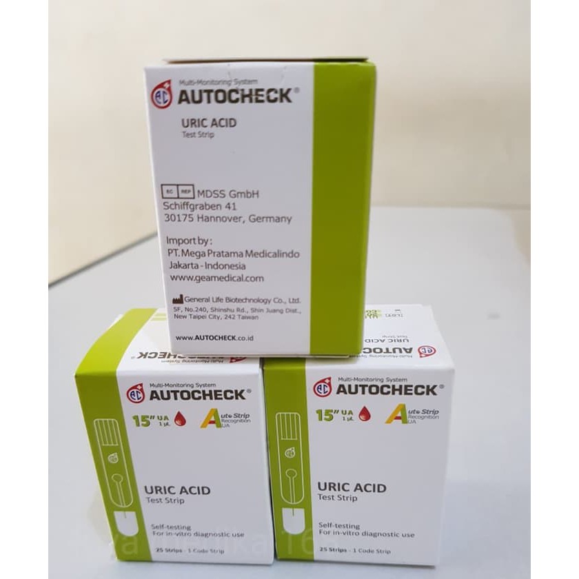 Autocheck Strip Asam Urat Refil Urid Acid Auto Check Original Isi 25 Pcs