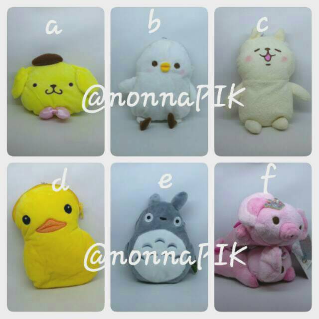 Dompet Koin dan Kartu ID Card Bag [ ada tali bisa ditarik ] Pig - Totoro - Duck - Pompompurin - Dsb