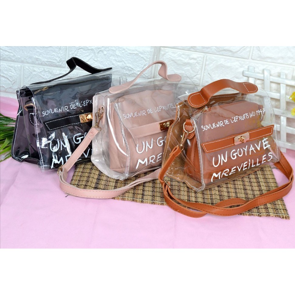 tas selempang transparan UN GOYAVE MREVEILLES - UK SEDANG - LS 503