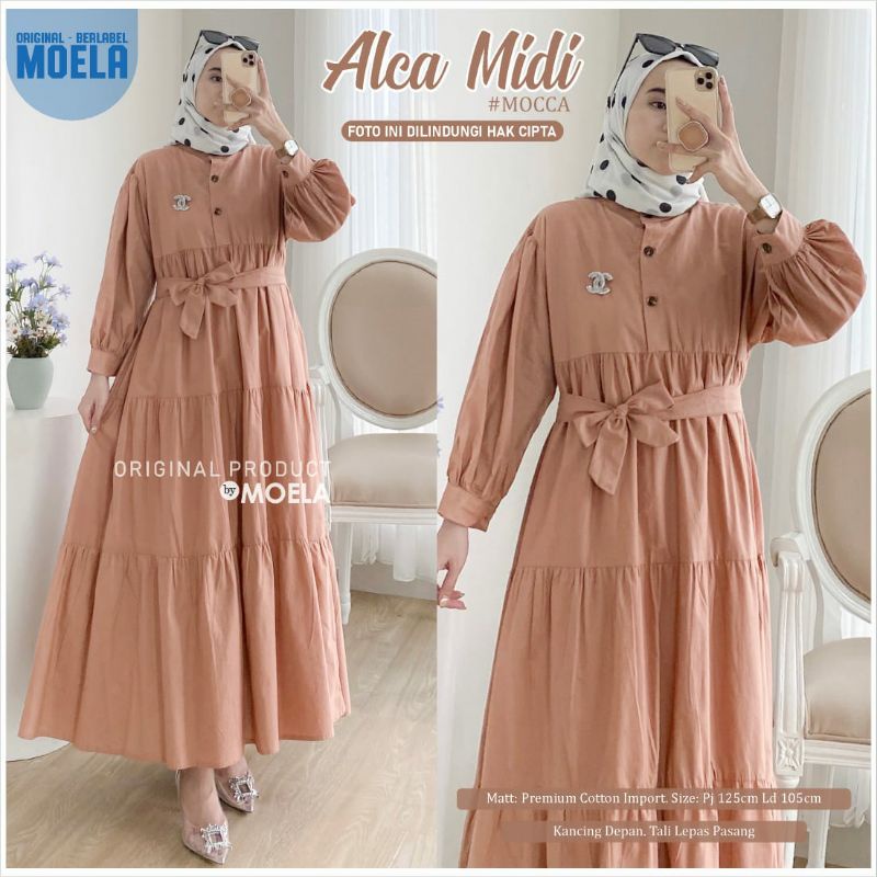 ALCA MIDI DRESS / DRESS MIDI POLOS PREMIUM / DRESS KATUN IMPORT