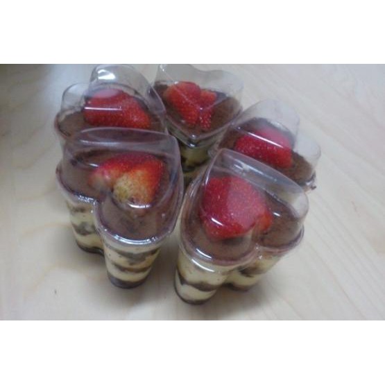 10 pcs cup puding unik hati dengan tutup