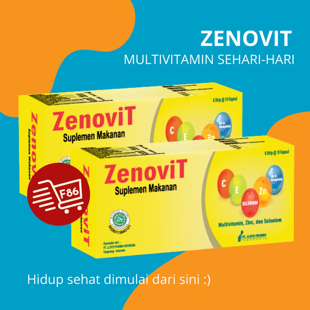 F86 Zenovit Multivitamin + Zinc Isi 10 Kapsul / 100 Kapsul