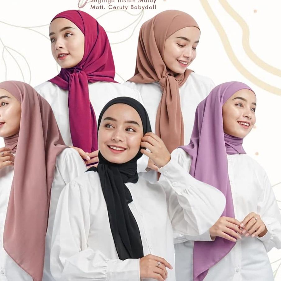 Kerudung Segitiga Malay 2 Layer Ceruty Babydoll Hijab Segi Empat Instan Tali Ikat Terbaru Pasar Hija'b