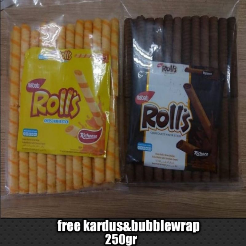 

PROMO 250GR NABATI RICHEESE ROLLS KEJU/ CEMILAN