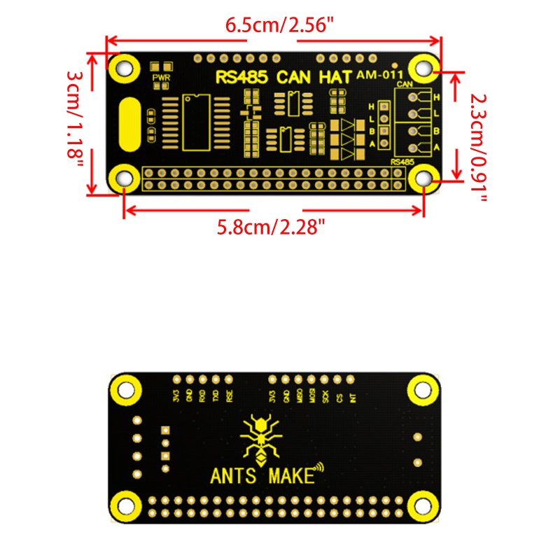 Btsg RS485 Papan Adaptor Ekspanding Bisa485 Modul Transceiver SP3485 Untuk Raspberry Pi